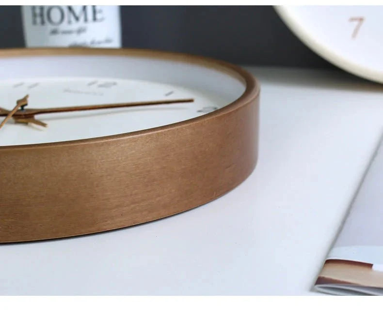 TimelessWood - Solid Wood Analog Wall Clock with Minimalist Design - Tegulane Global