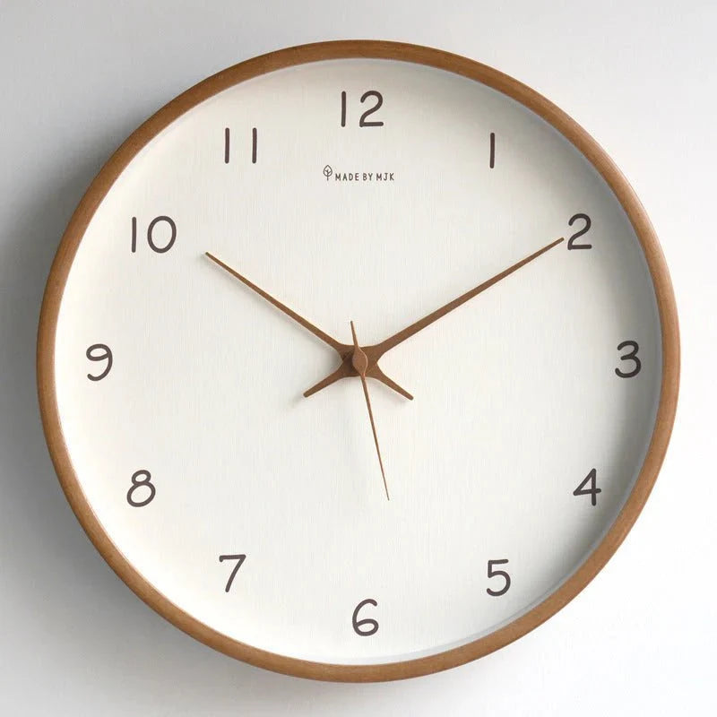 TimelessWood - Solid Wood Analog Wall Clock with Minimalist Design - Tegulane Global