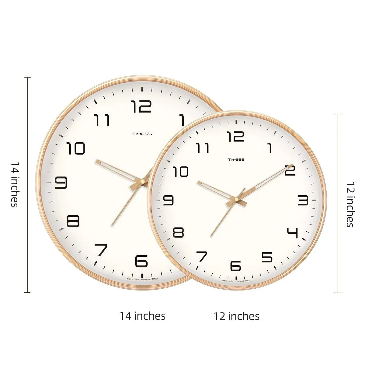 TimelessWood - Solid Wood Analog Wall Clock with Minimalist Design - Tegulane Global