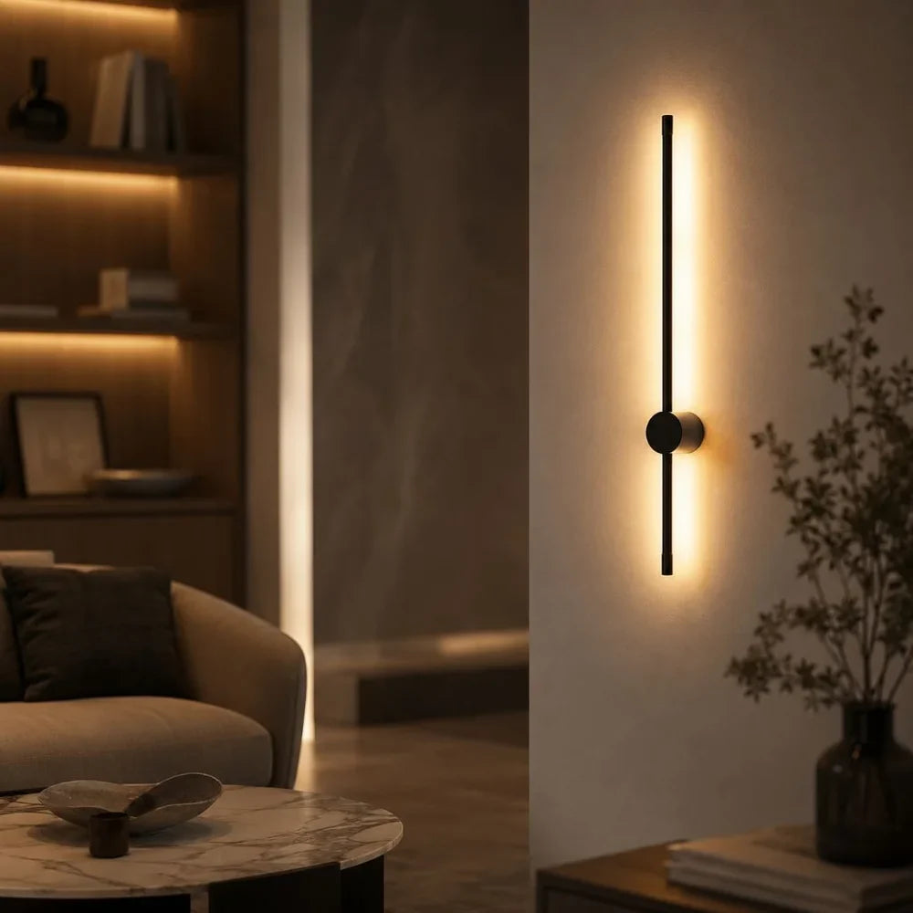 Touch Dimming LED Wall Sconce Black Aluminium 360 Arm - Tegulane Global