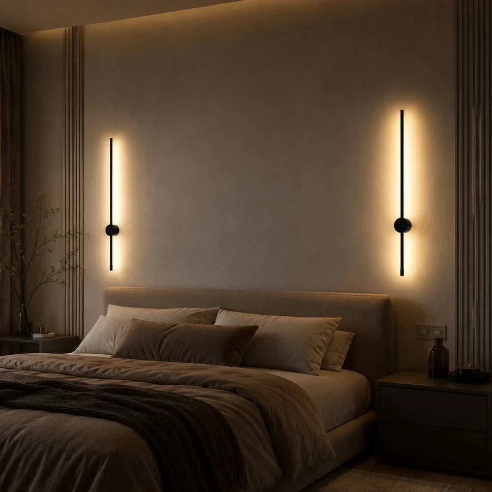 Touch Dimming LED Wall Sconce Black Aluminium 360 Arm - Tegulane Global