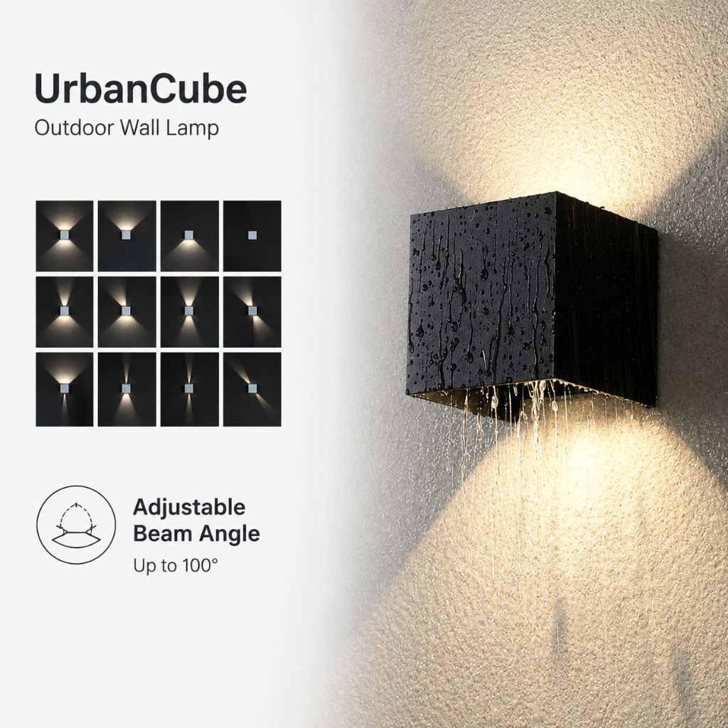 UrbanCube LED Outdoor Wall Lamp - Modern Cube Design & Weatherproof - Tegulane Global