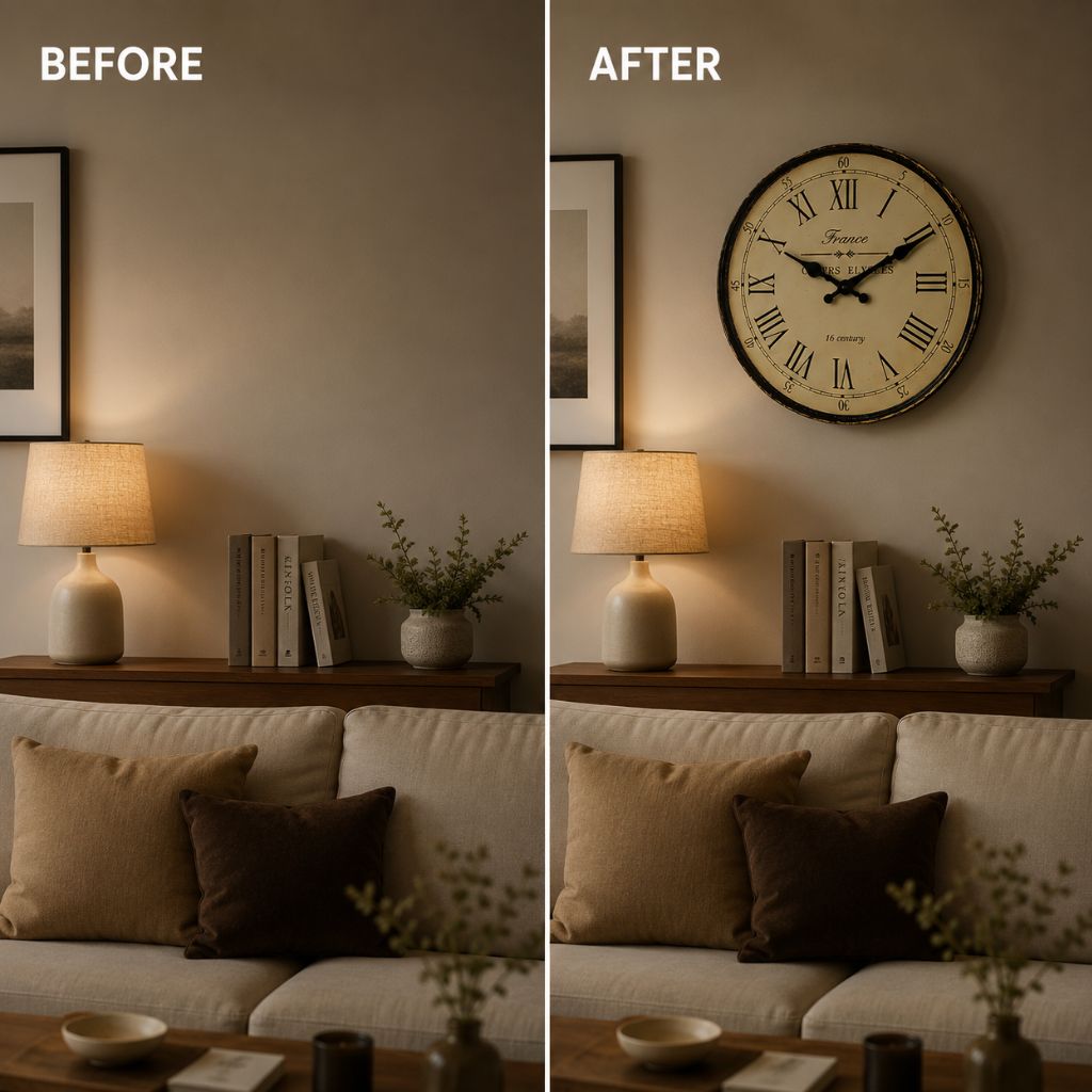 Wall Clock Classic French Design - Silent Quartz Movement - Tegulane Global
