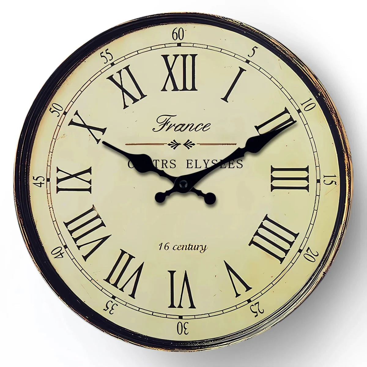 Wall Clock Classic French Design - Silent Quartz Movement - Tegulane Global