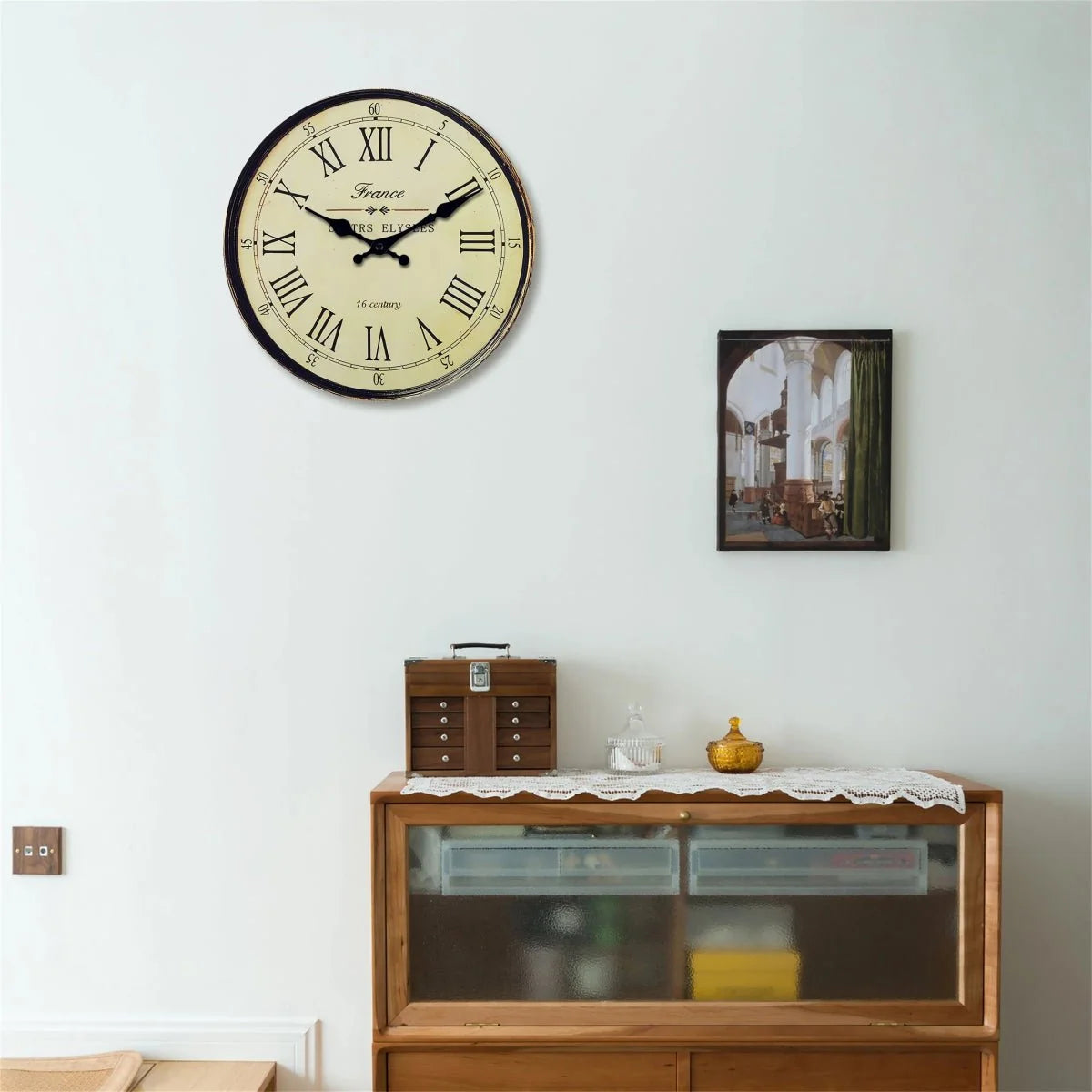 Wall Clock Classic French Design - Silent Quartz Movement - Tegulane Global