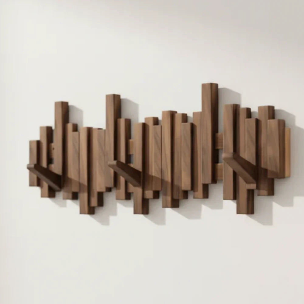 Wall-Mounted Coat Rack | Premium Wood Wall Hooks - Tegulane Global