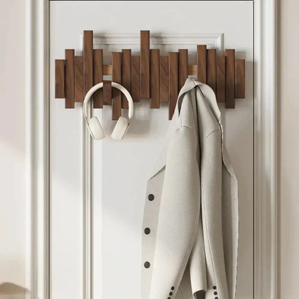 Wall-Mounted Coat Rack | Premium Wood Wall Hooks - Tegulane Global