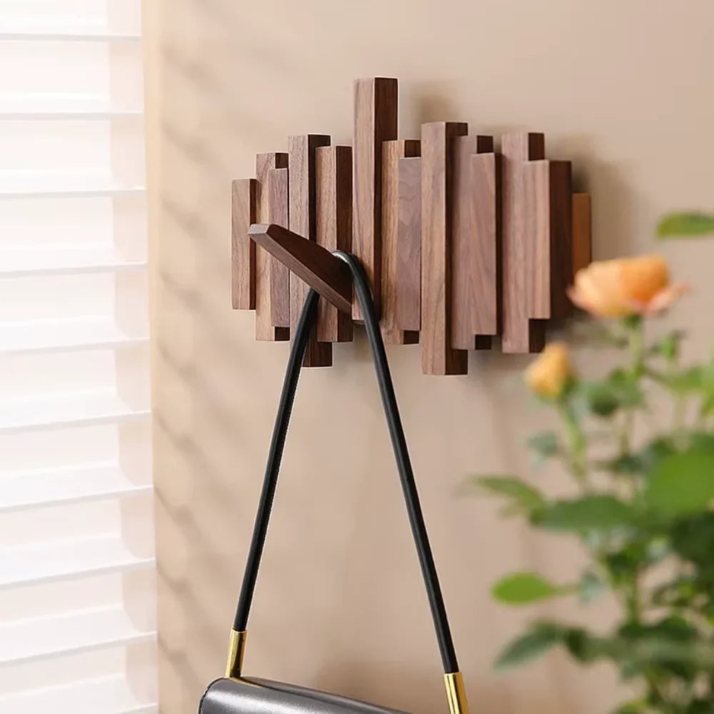 Wall-Mounted Coat Rack | Premium Wood Wall Hooks - Tegulane Global