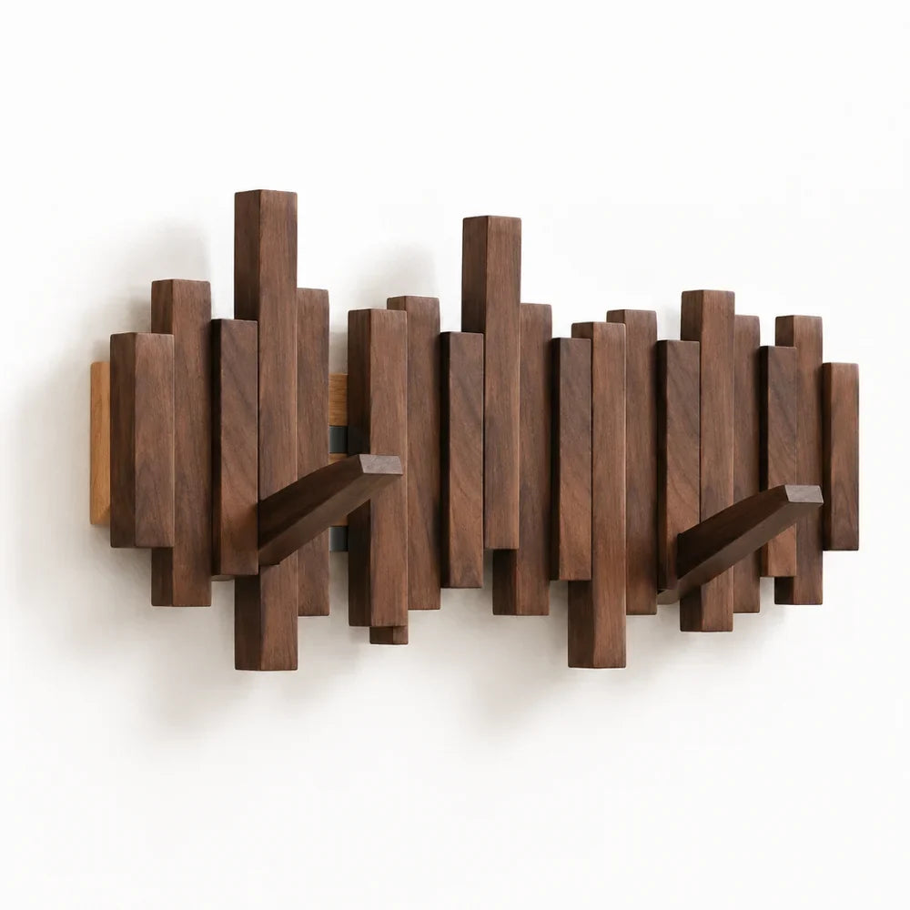 Wall-Mounted Coat Rack | Premium Wood Wall Hooks - Tegulane Global