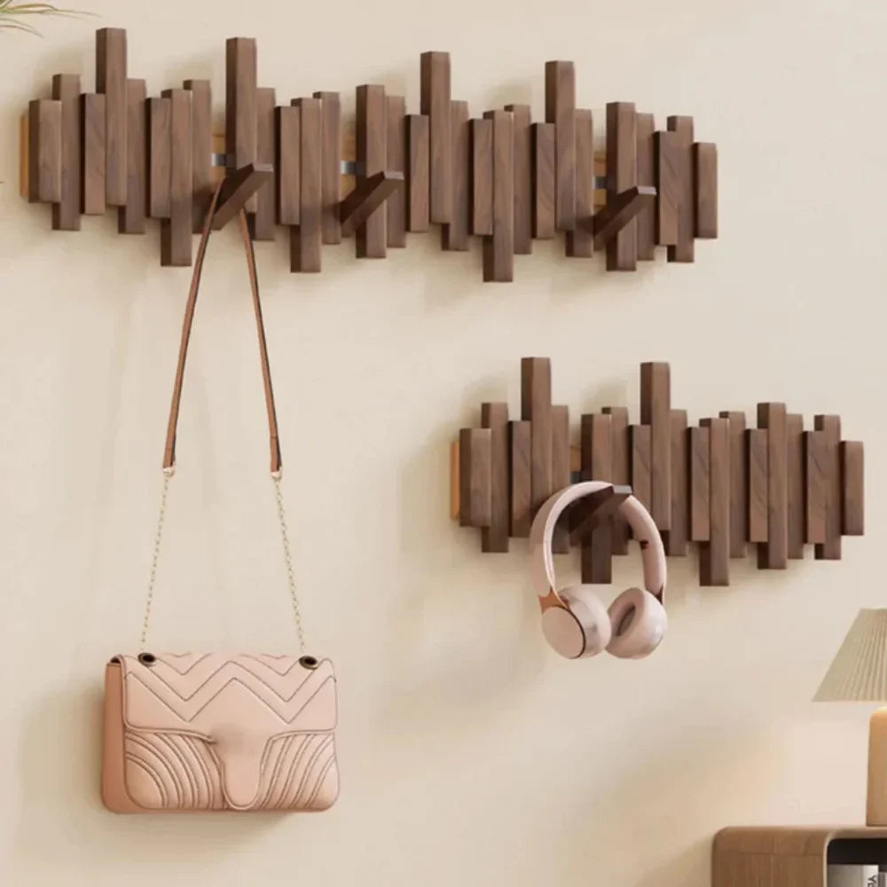 Wall-Mounted Coat Rack | Premium Wood Wall Hooks - Tegulane Global
