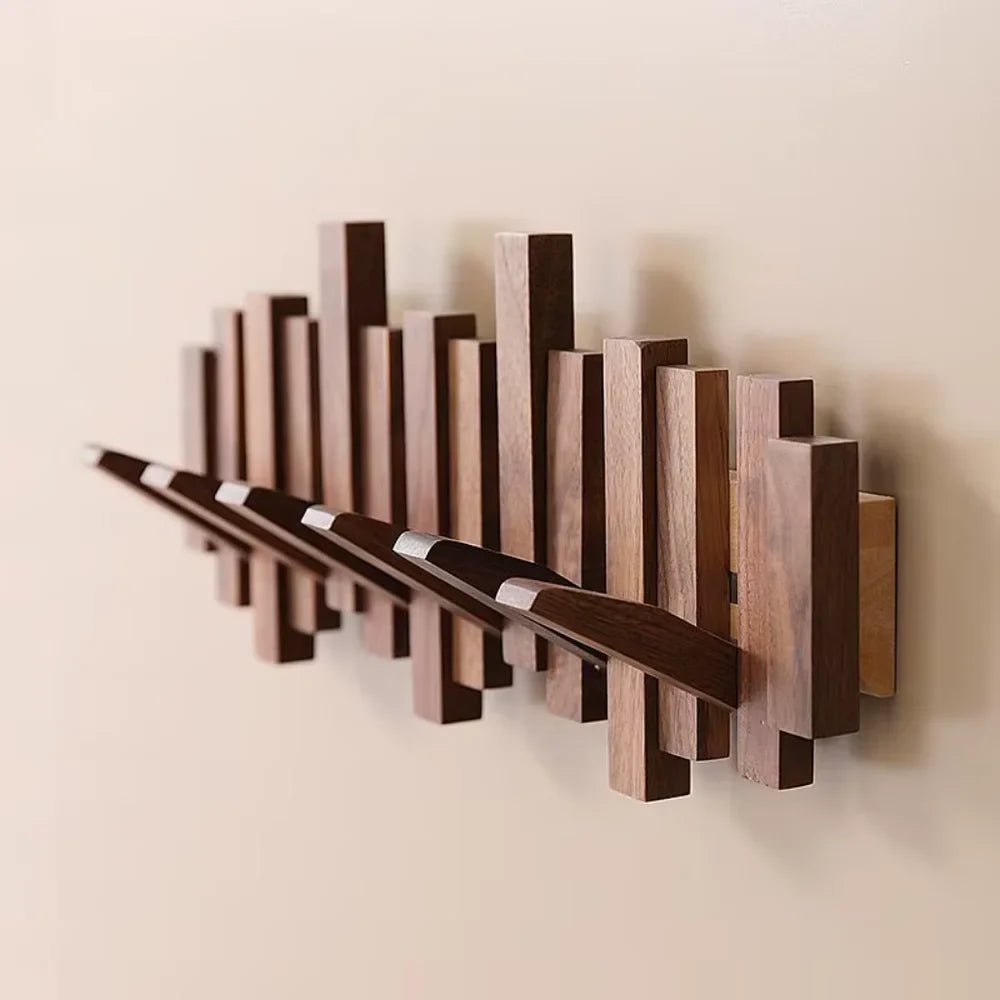 Wall-Mounted Coat Rack | Premium Wood Wall Hooks - Tegulane Global
