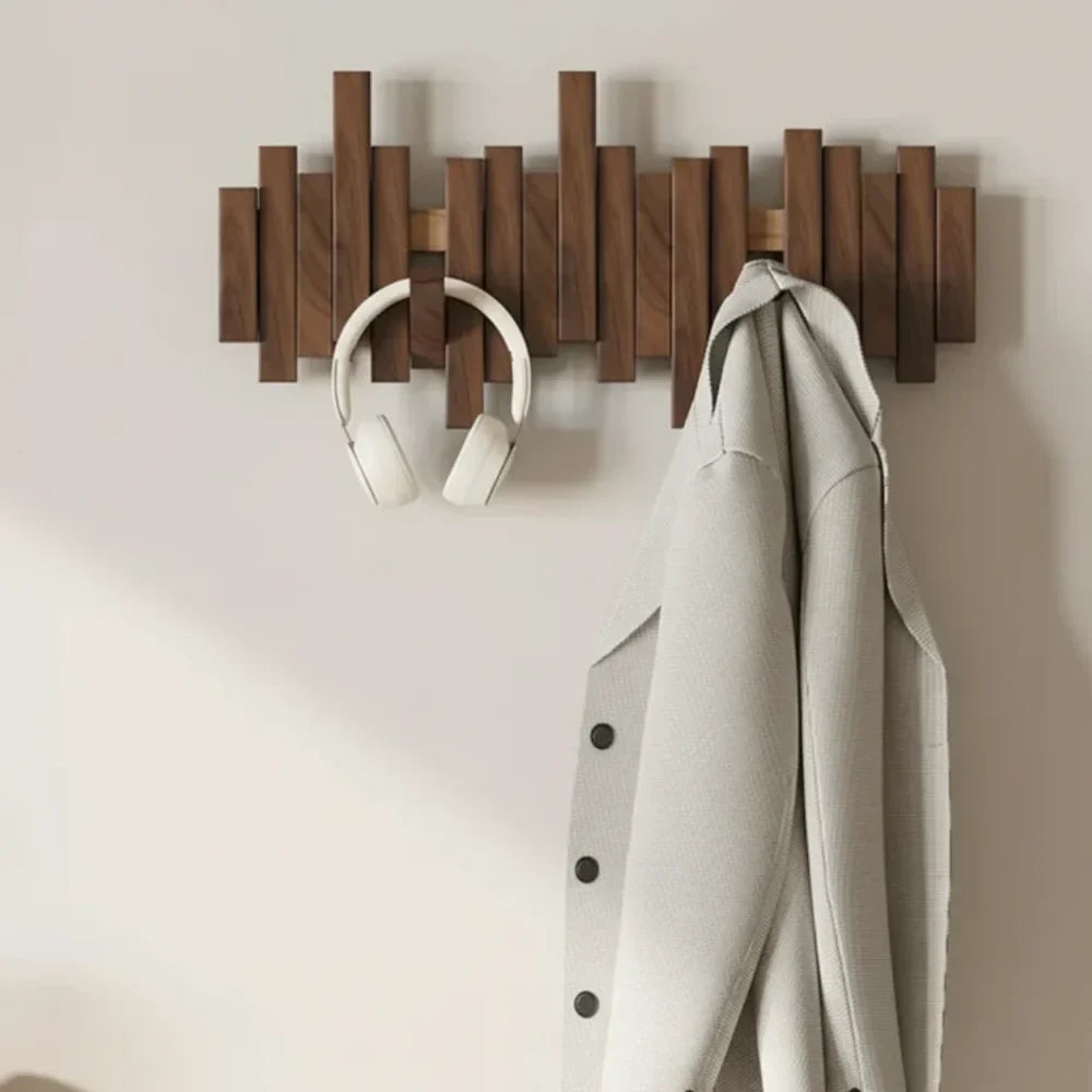 Wall-Mounted Coat Rack | Premium Wood Wall Hooks - Tegulane Global