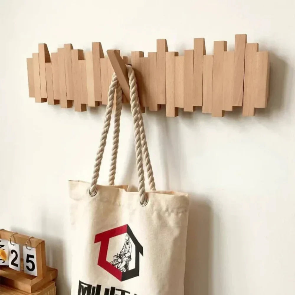 Wall-Mounted Coat Rack | Premium Wood Wall Hooks - Tegulane Global
