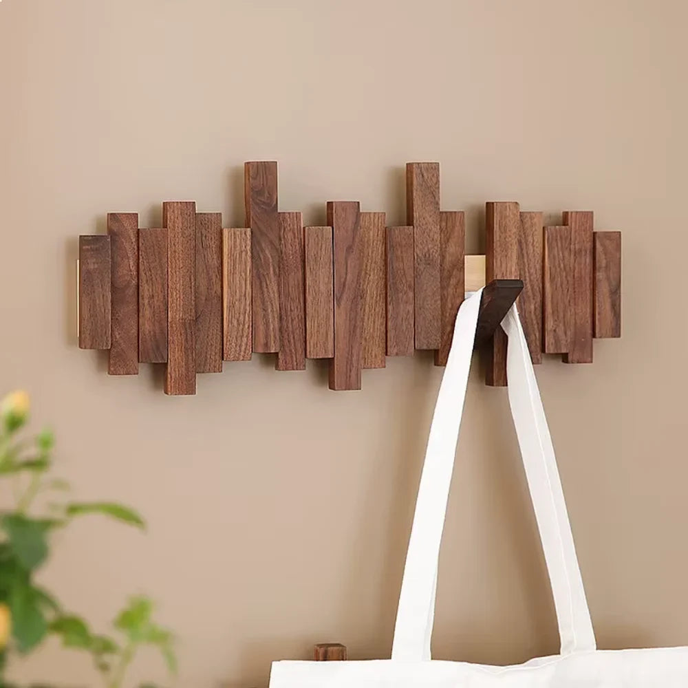 Wall-Mounted Coat Rack | Premium Wood Wall Hooks - Tegulane Global