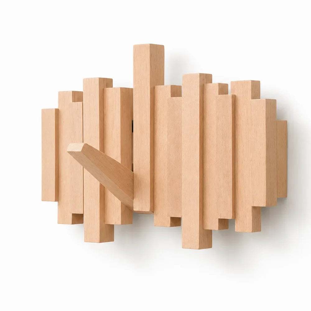 Wall-Mounted Coat Rack | Premium Wood Wall Hooks - Tegulane Global