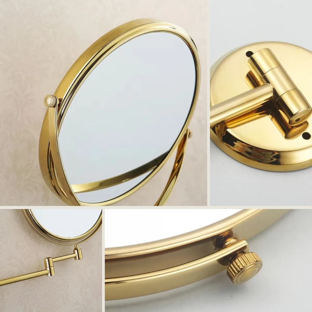 Wall Mounted Double Sided Makeup Mirror – Extending Folding Dual-Arm Bracket - Tegulane Global