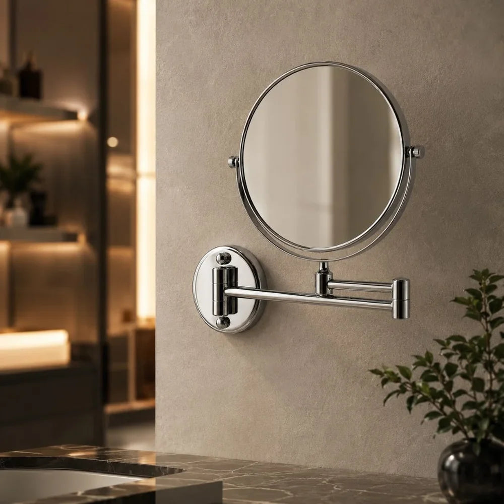 Wall Mounted Double Sided Makeup Mirror – Extending Folding Dual-Arm Bracket - Tegulane Global