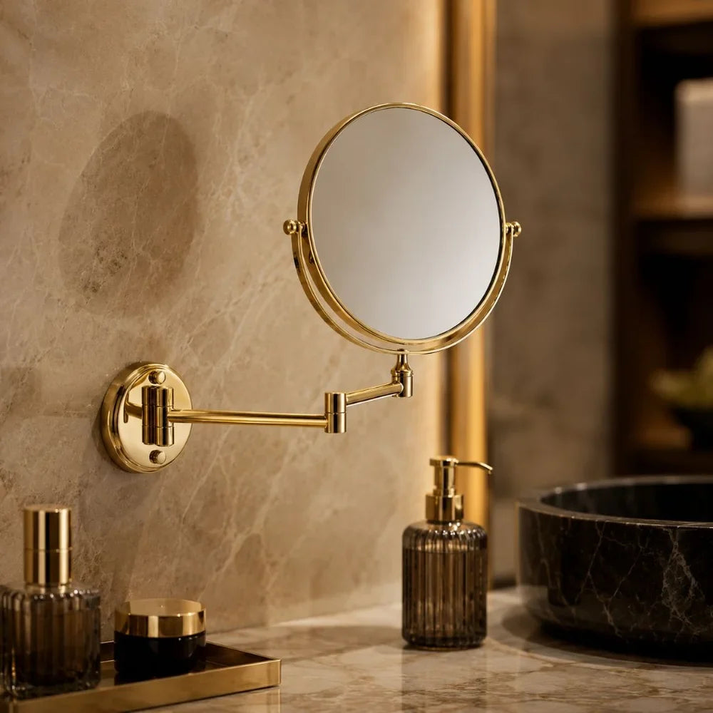 Wall Mounted Double Sided Makeup Mirror – Extending Folding Dual-Arm Bracket - Tegulane Global
