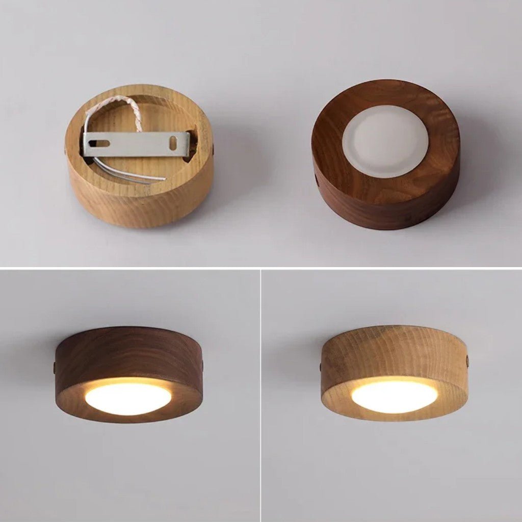 Walnut Wood LED Ceiling Spotlight - Tegulane Global