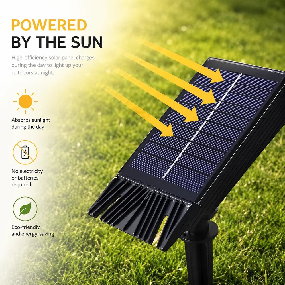 Waterproof LED Solar Spotlight Set - Multi-Zoom Landscape Lighting - Tegulane Global
