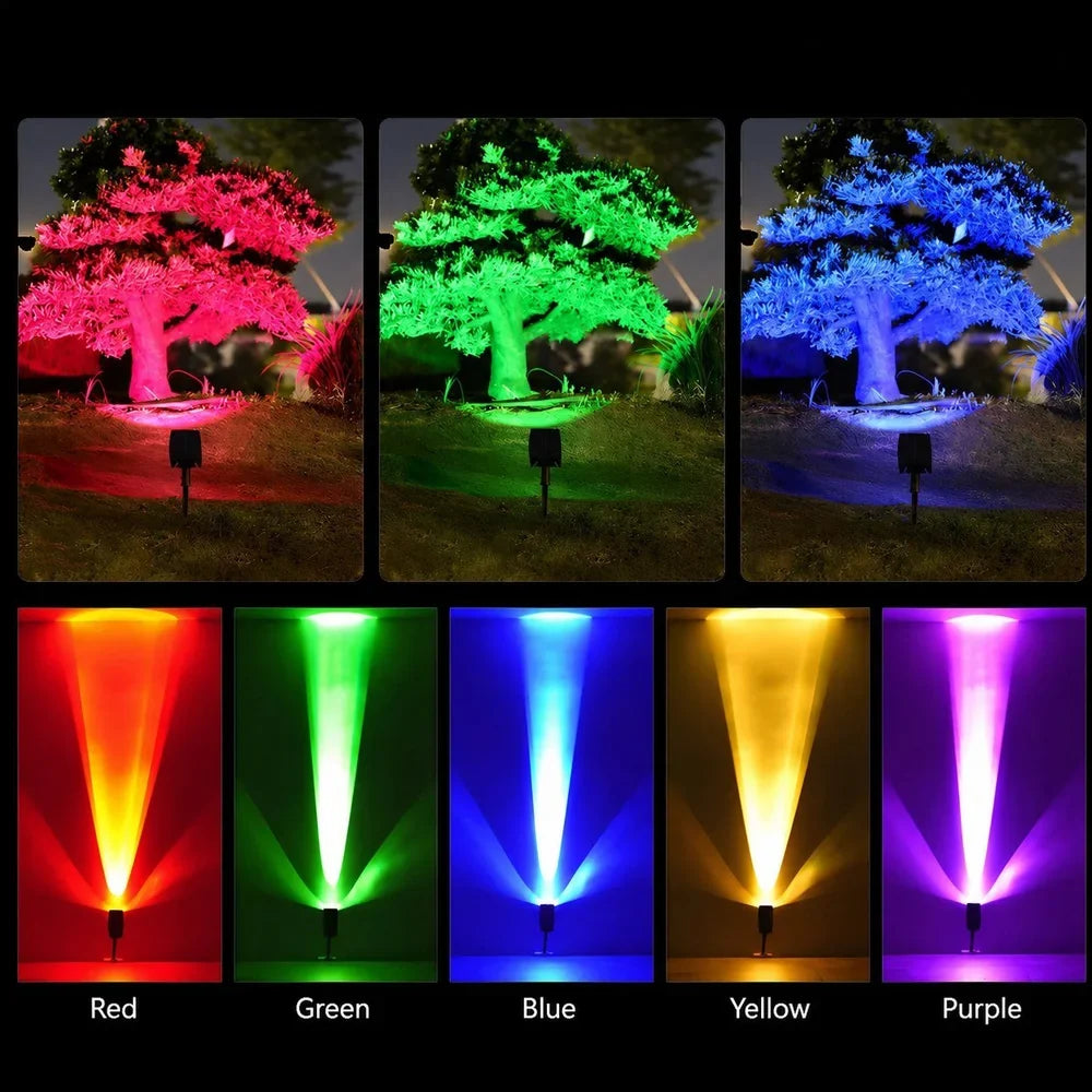 Waterproof LED Solar Spotlight Set - Multi-Zoom Landscape Lighting - Tegulane Global
