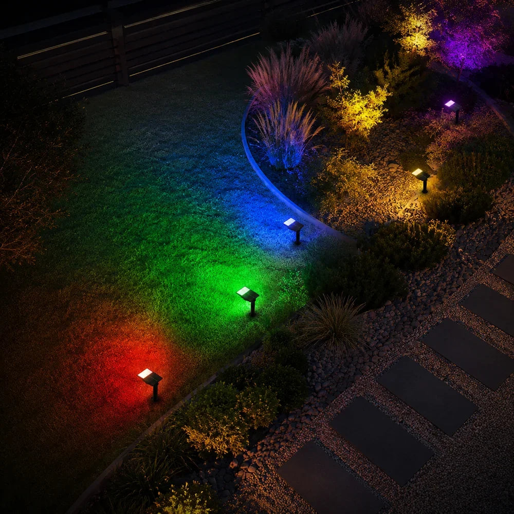 Waterproof LED Solar Spotlight Set - Multi-Zoom Landscape Lighting - Tegulane Global
