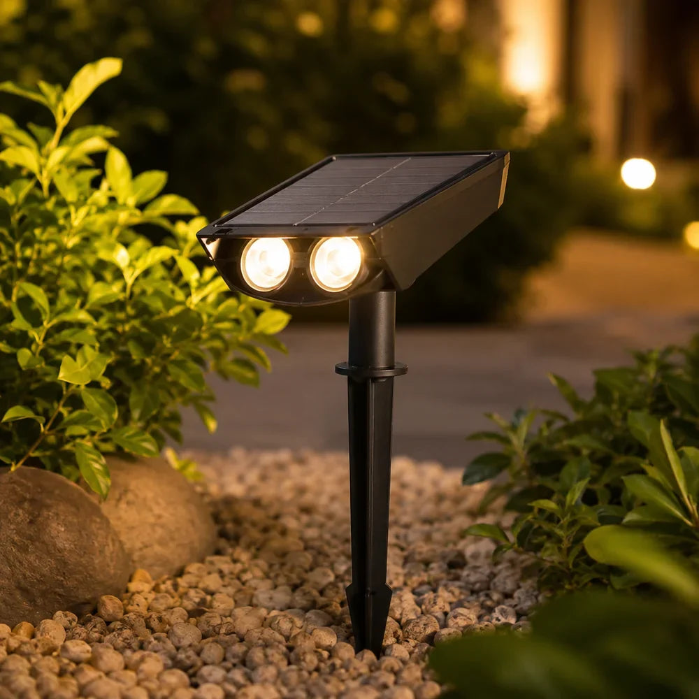 Waterproof LED Solar Spotlight Set - Multi-Zoom Landscape Lighting - Tegulane Global