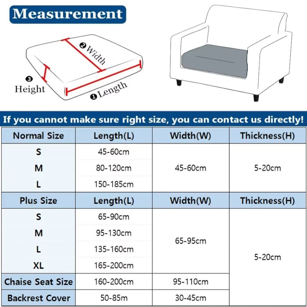 Waterproof Sofa Cushion Cover Stretch Chenille - Non-Slip Elastic Fit - Tegulane Global
