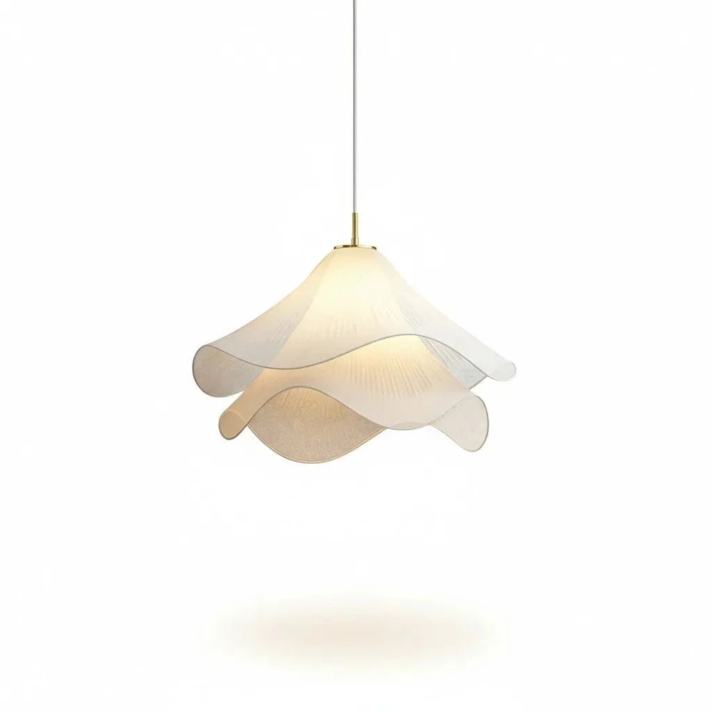 White Fabric Flower LED Pendant Light - Tegulane Global