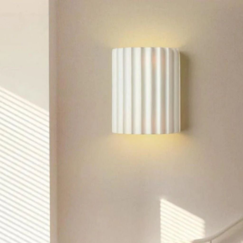White Nordic Minimalist LED Wall Lamp - Macaron Resin