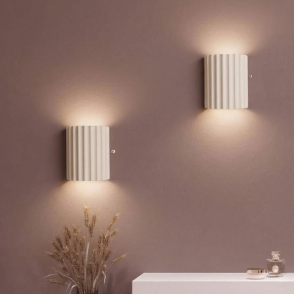 White Nordic Minimalist LED Wall Lamp - Macaron Resin
