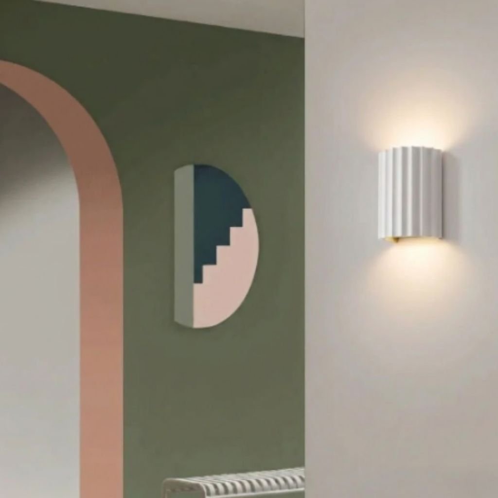 White Nordic Minimalist LED Wall Lamp - Macaron Resin