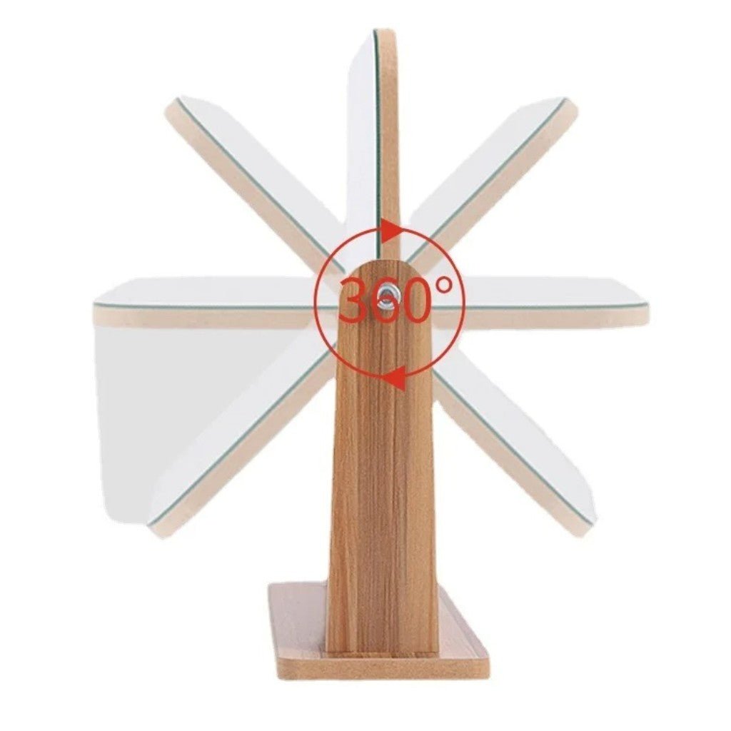 Wooden Vanity Mirror 360° Rotating Compact Makeup Mirror - Tegulane Global