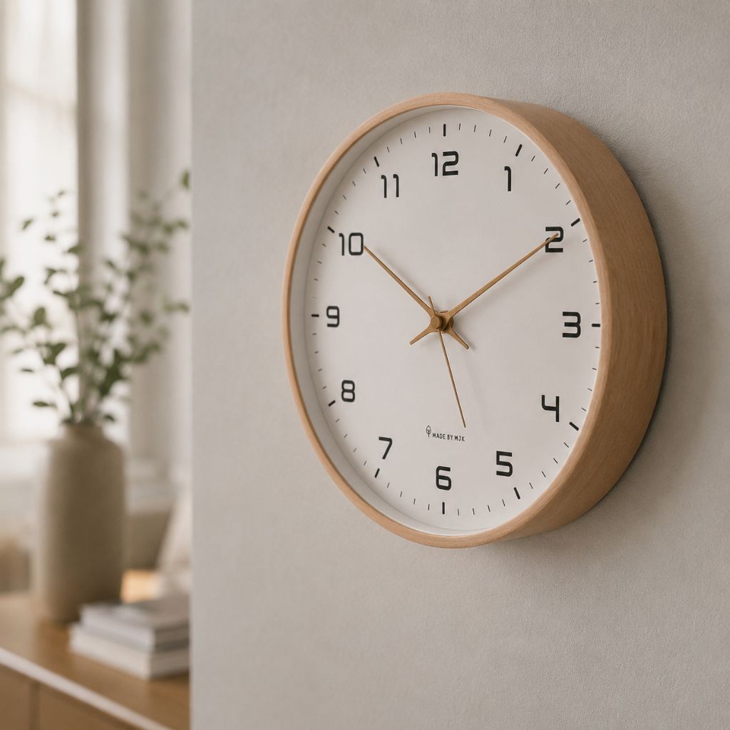Wooden Wall Clock Scandinavian Minimalist Design - Tegulane Global