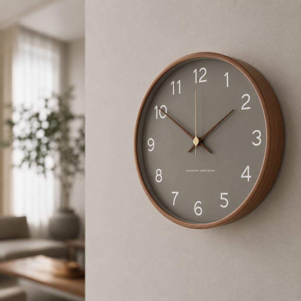 Wooden Wall Clock Scandinavian Minimalist Design - Tegulane Global