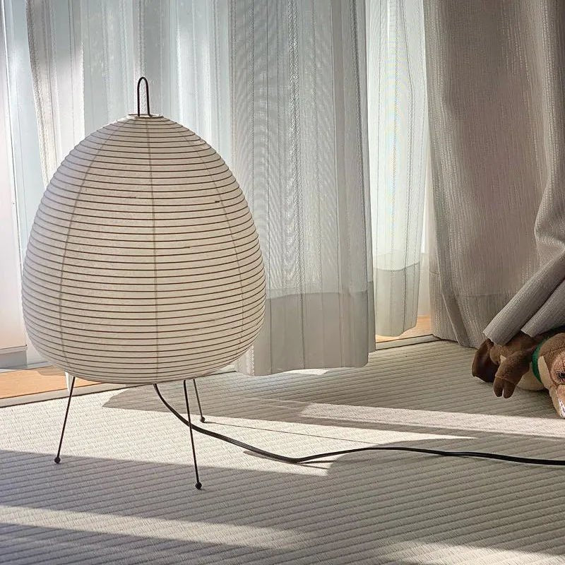 ZenAura - Japanese Rice Paper Tripod Lamp - Tegulane Global